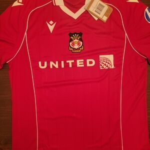 Macron Wrexham AFC Wales 2025/26 Home Menu Football Soccer Jersey Size XL NWT